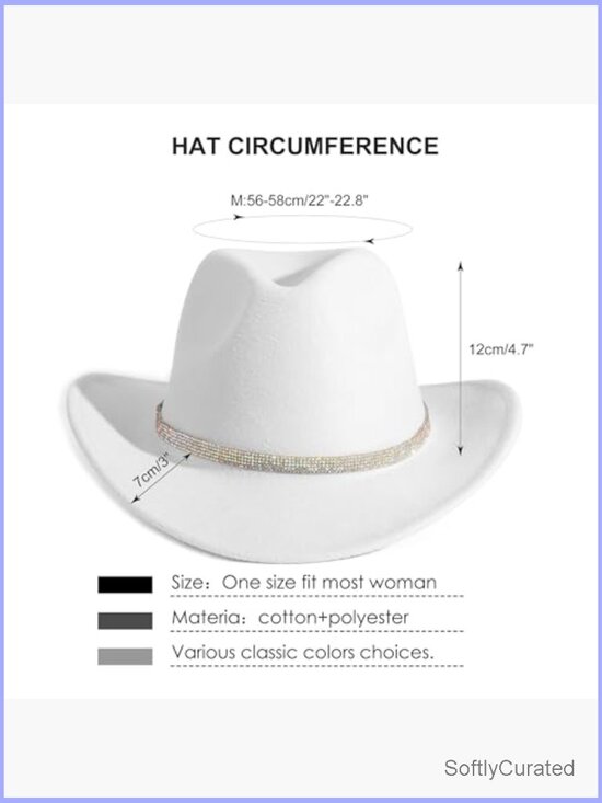 Shiny Wide Brim Cowboy Hat with Belt Buckle for Party Halloween main image 7